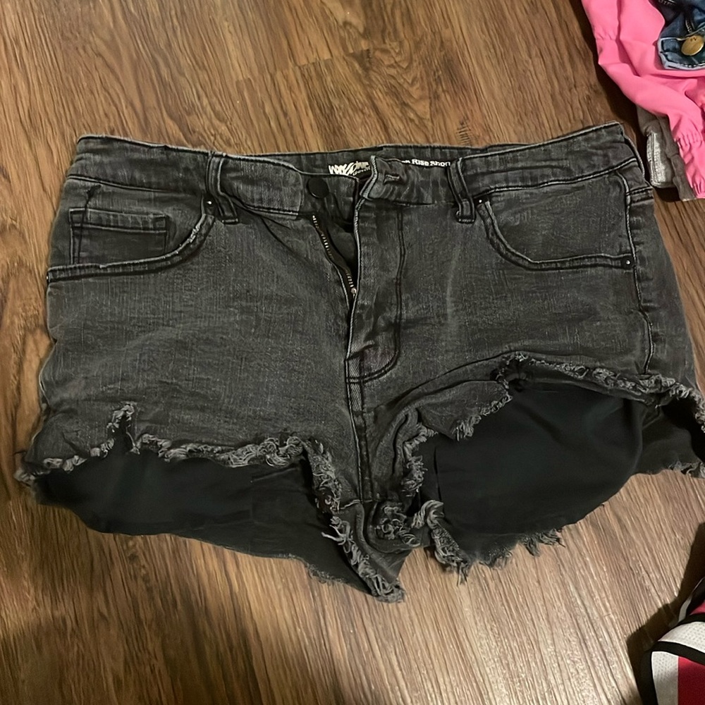 Black jean shorts